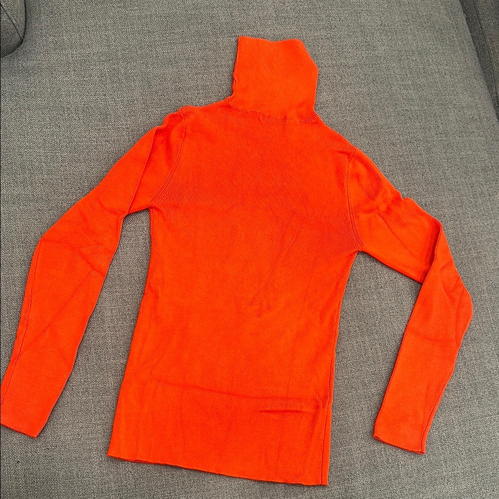 Bright Orange Turtleneck Sweater